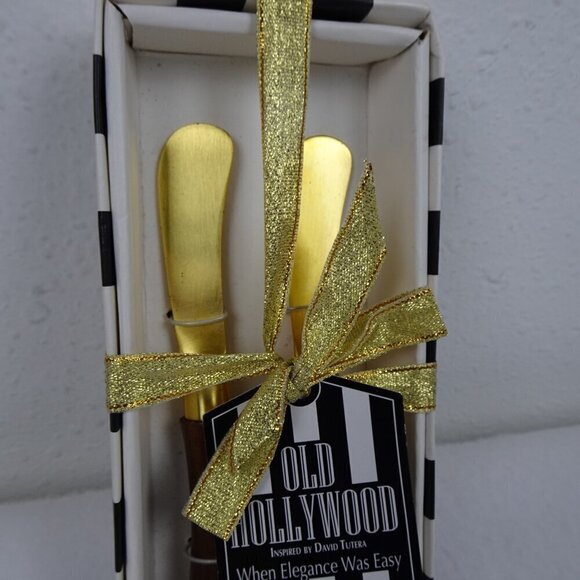 Spreaders Set of 2 Thirstystone David Tutera's Old Hollywood Gold Tone - Picture 3 of 8